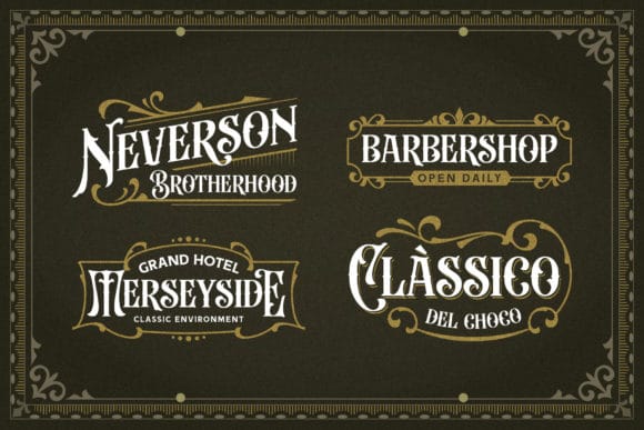 Beardsons blackletter font with vintage gothic style